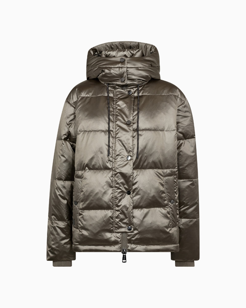 Mos Mosh MMJilly Metallic Down Jacket in Pewter product front view