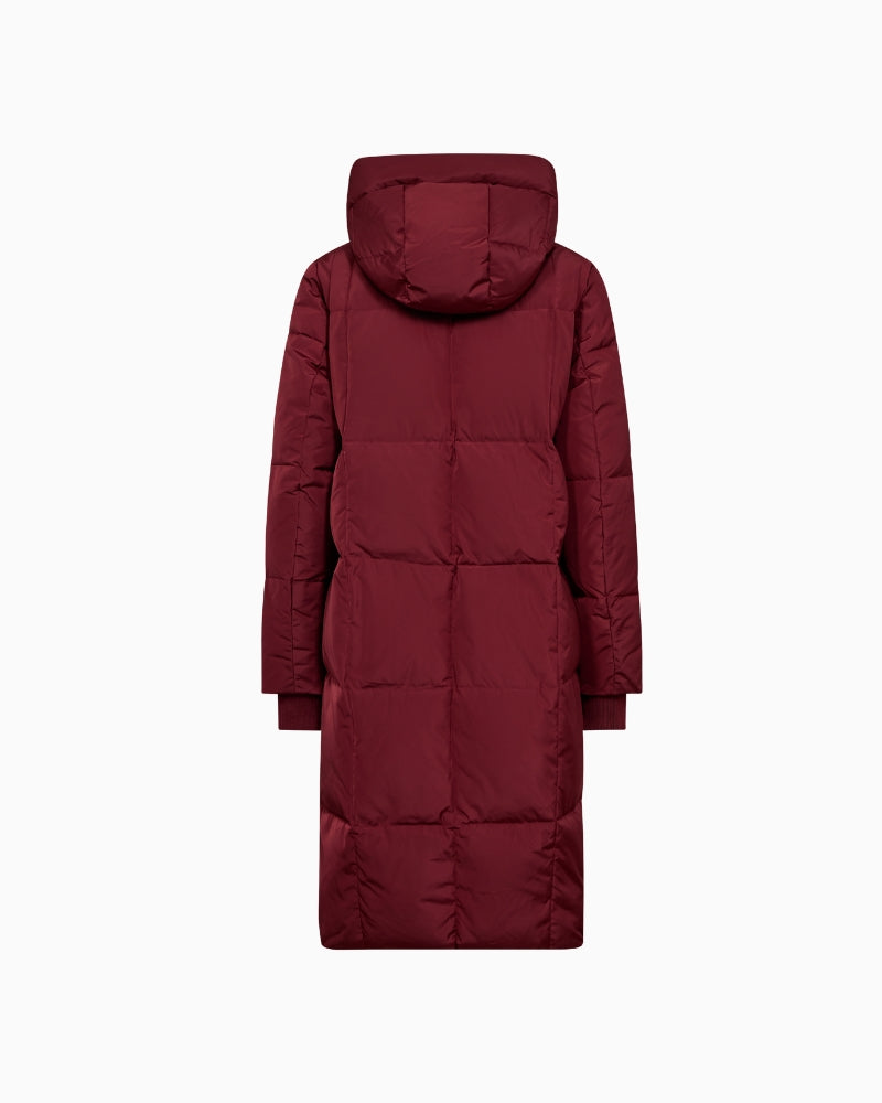Mos Mosh MMNova Square Down Coat in Burgundy back view
