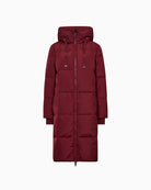 Mos Mosh MMNova Square Down Coat in Burgundy front view