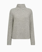Mos Mosh MMThyra grey wool knit jumper front view
