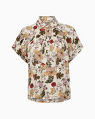 Mos Mosh MMWinie Flowwi blouse ecru floral front view