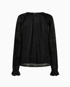 Mos Mosh MMXimena Glam V-neck Blouse in Black back view