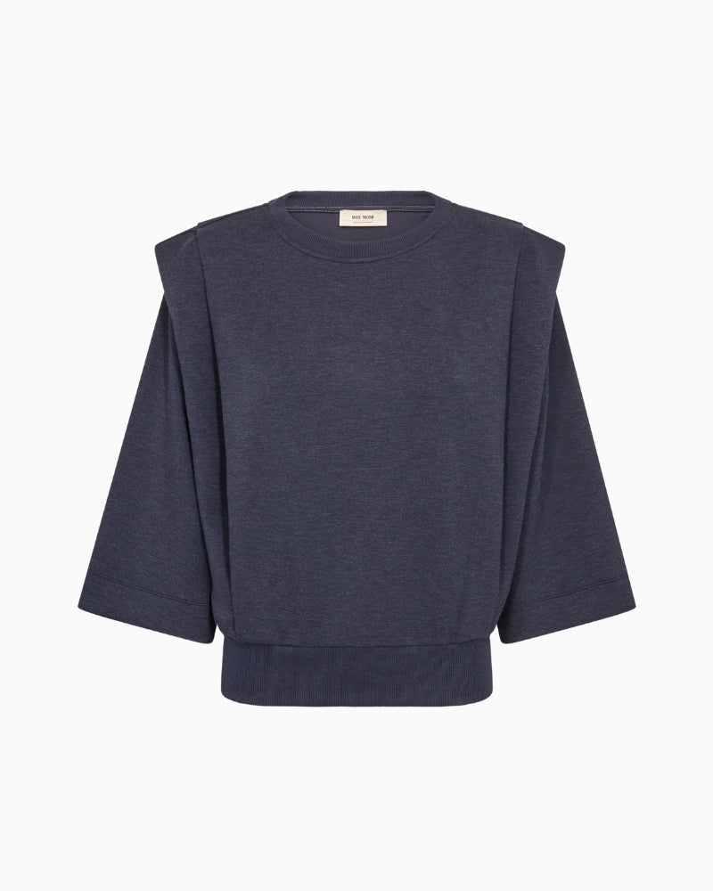 Mos Mosh Mae Sleeve Sweatshirt in Navy front view