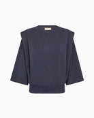 Mos Mosh Mae Sleeve Sweatshirt in Navy front view