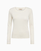 Mos Mosh Mali Long Sleeve Tee in Ecru fabric detail