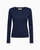 Mos Mosh Mali Long Sleeve Tee in Navy front view