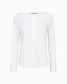 Mos Mosh Manda Boatneck Shirt in White front view