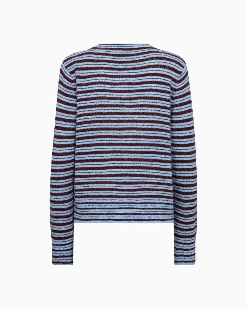 Mos Mosh Milvi Stripe Cardigan in Blue Stripe back view