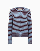 Mos Mosh Milvi Stripe Cardigan in Blue Stripe front view