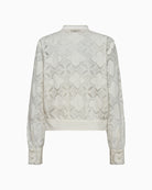 Mos Mosh Monia Yen lace shirt ecru back view on woman wearing it – Áines Boutique