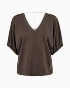 Mos Mosh Mozo Chain Tee in brown front view