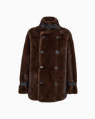 Mos Mosh Nanette Faux Fur Jacket in Brown front view
