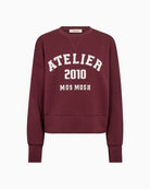 Mos Mosh Nima Sweatshirt in Port front view