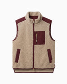 Mos Mosh Rowe Eli Teddy Vest in Burgundy front view