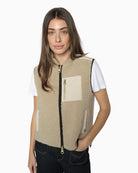 Mos Mosh Rowe Eli Teddy Vest in Light Beige front view
