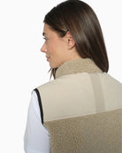 Mos Mosh Rowe Eli Teddy Vest in Light Beige high neck detail