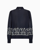 Mos Mosh Silca Lino Shirt in Navy back view
