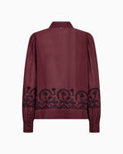 Mos Mosh Silca Lino Shirt in Port back view