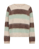 Mos Mosh Suvi Stripe Knit in Beige front view