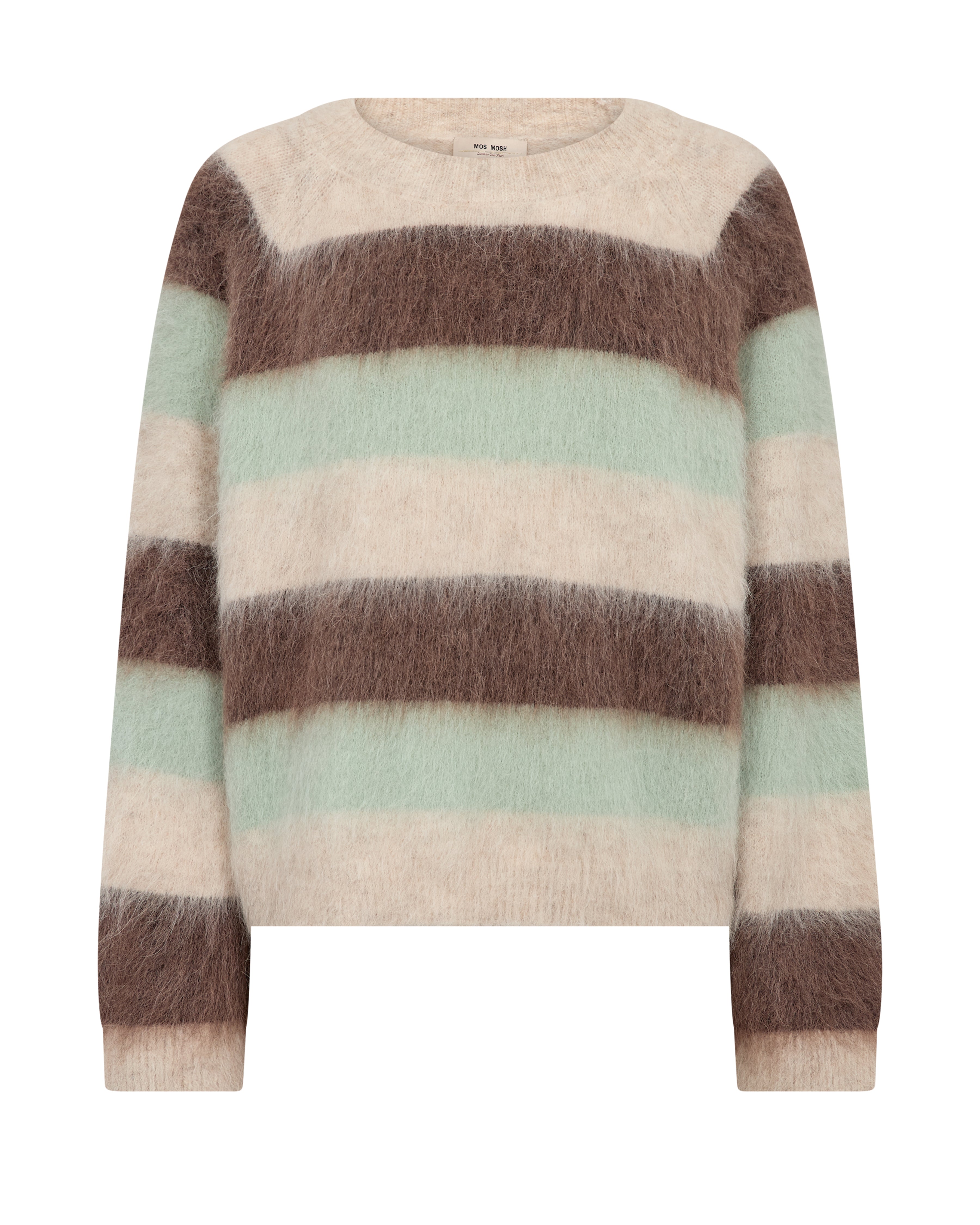 Mos Mosh Suvi Stripe Knit in Beige front view