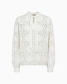Mos Mosh Tamlyn Lace Blouse in Ecru front view