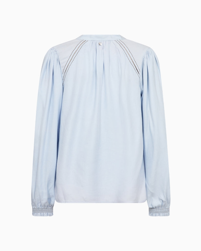 Mos Mosh Tazzin Twill Blouse in Pale Blue back view