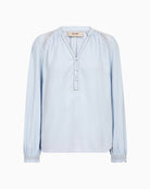 Mos Mosh Tazzin Twill Blouse in Pale Blue front view