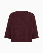 Mos Mosh Thora Lizet Knit Cardigan in Port back view