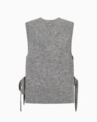 Mos Mosh Thora Tie Knit Vest in Grey back view