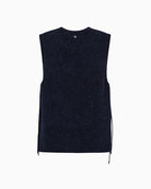 Mos Mosh Thora Tie Knit Vest in Navy back view