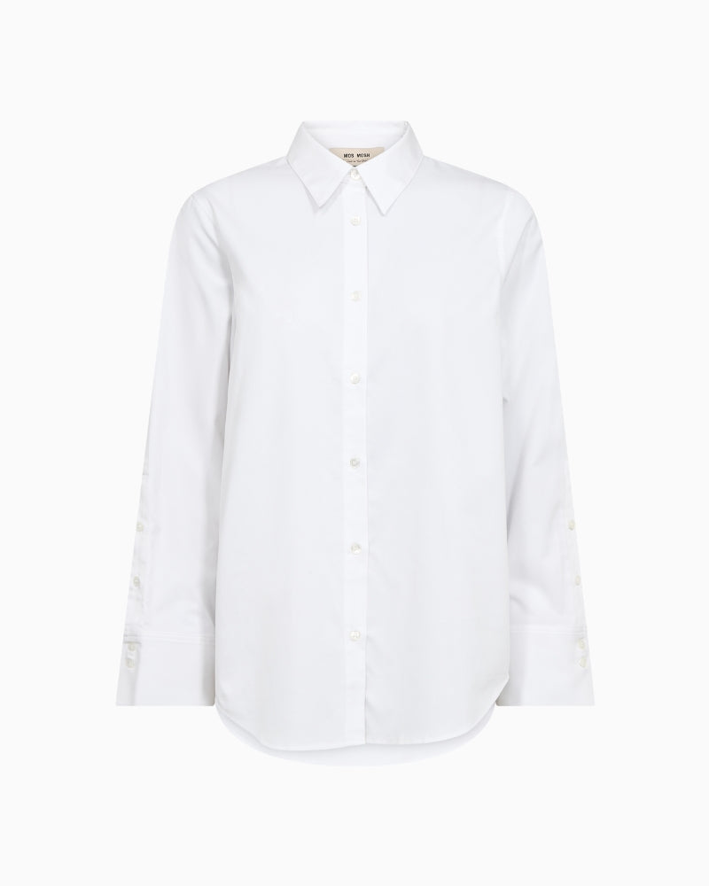 Mos Mosh Winola Cotton Twil Shirt in White front view