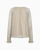 Mos Mosh Ximena Glam V-Neck Blouse in gold back view
