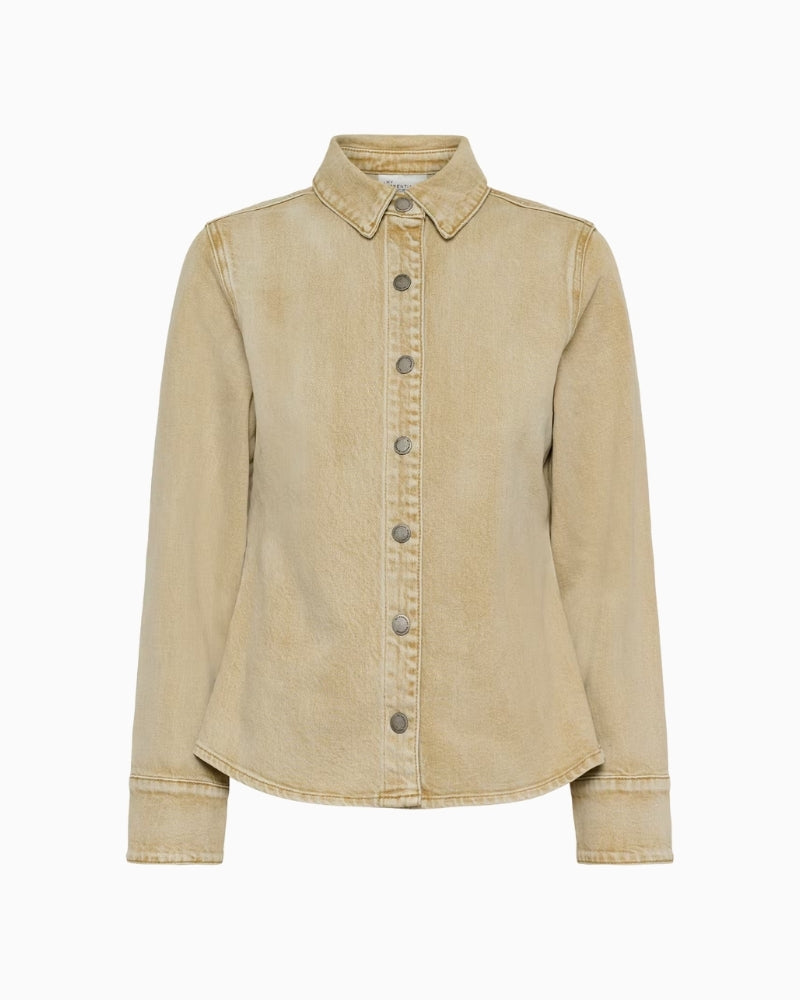 My Essential Wardrobe Azul denim shirt jacket front view – Áines Boutique