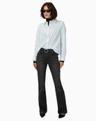 My Essential Wardrobe Dekota high bootcut jeans front view on woman – Áines Boutique