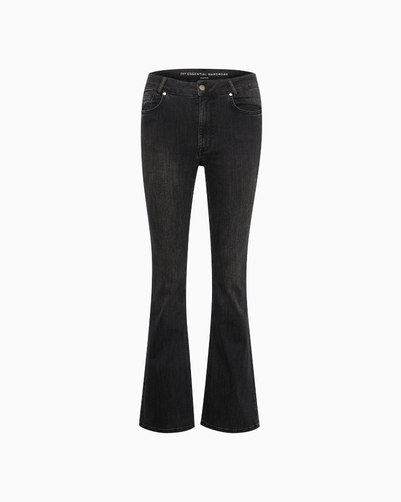 My Essential Wardrobe Dekota high bootcut jeans front view – Áines Boutique