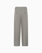 Back view showing tailored seams and relaxed leg shape