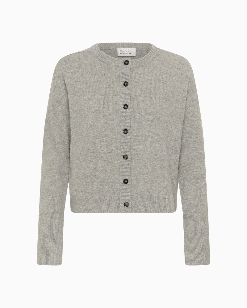 My Essential Wardrobe wool knit cardigan front view  – Áines Boutique