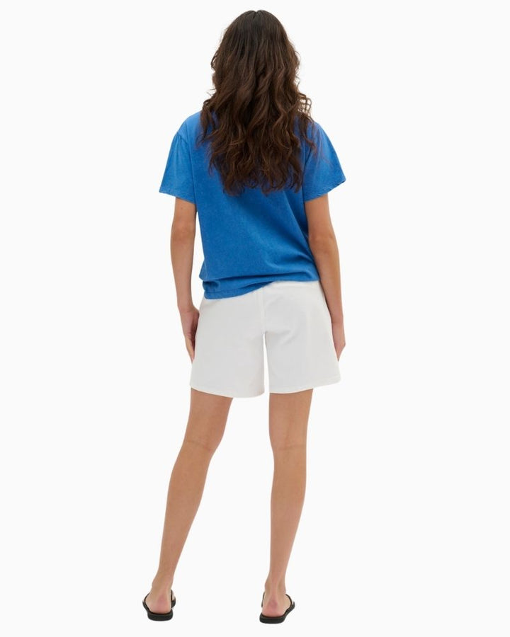 Back view of My Essential Wardrobe relaxed fit denim shorts with classic detailing