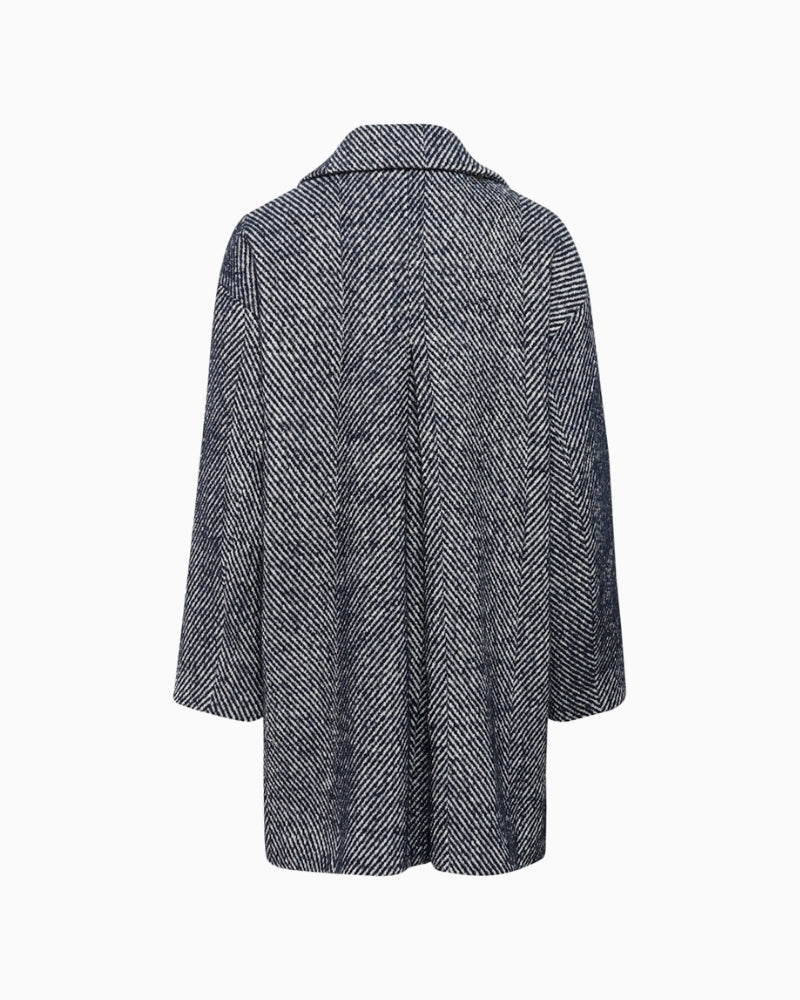 Back view of My Essential Wardrobe knee-length wool blend coat