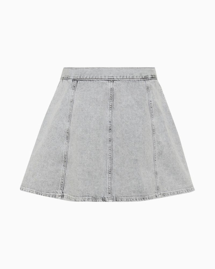 Back view of MalouMW skirt showing fitted waistband and cotton texture