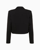 Back view of cropped tailored blazer showing clean seams