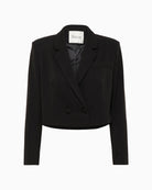 Front view of Reece short blazer in black by My Essential Wardrobe