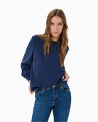 My Essential Wardrobe sweat blouse front view on woman – Áines Boutique