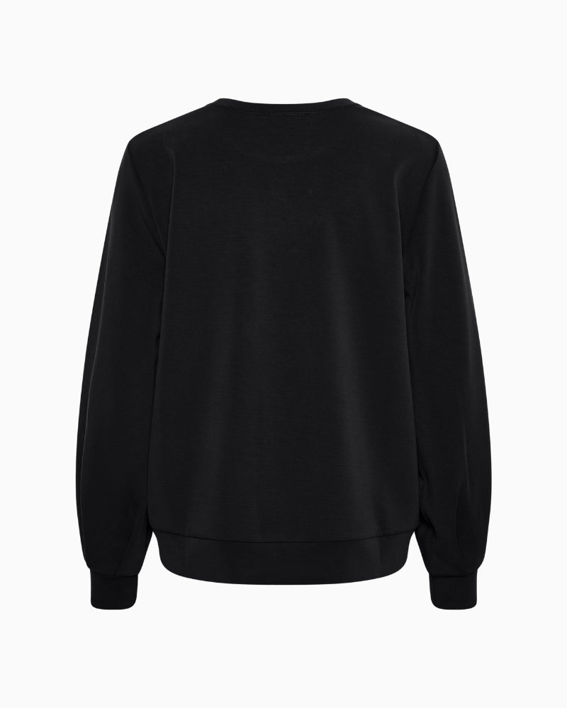 My Essential Wardrobe hip length sweat blouse back view – Áines Boutique