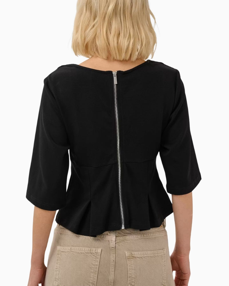 My Essential Wardrobe Apir T-Shirt in Black back view