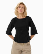 My Essential Wardrobe Apir T-Shirt in Black front view