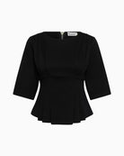 My Essential Wardrobe Apir T-Shirt in Black peplum detail