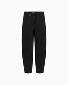 My Essential Wardrobe Baloo Barrel Jeans in Dark Grey leg shape detail