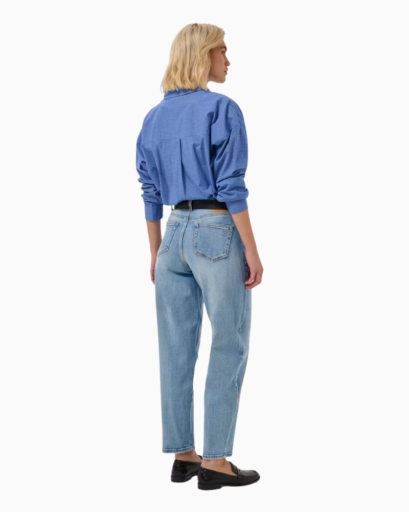 My Essential Wardrobe Baloo Barrel Jeans in Light Denim back view