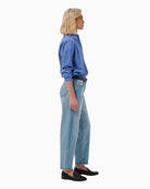 My Essential Wardrobe Baloo Barrel Jeans in Light Denim side view